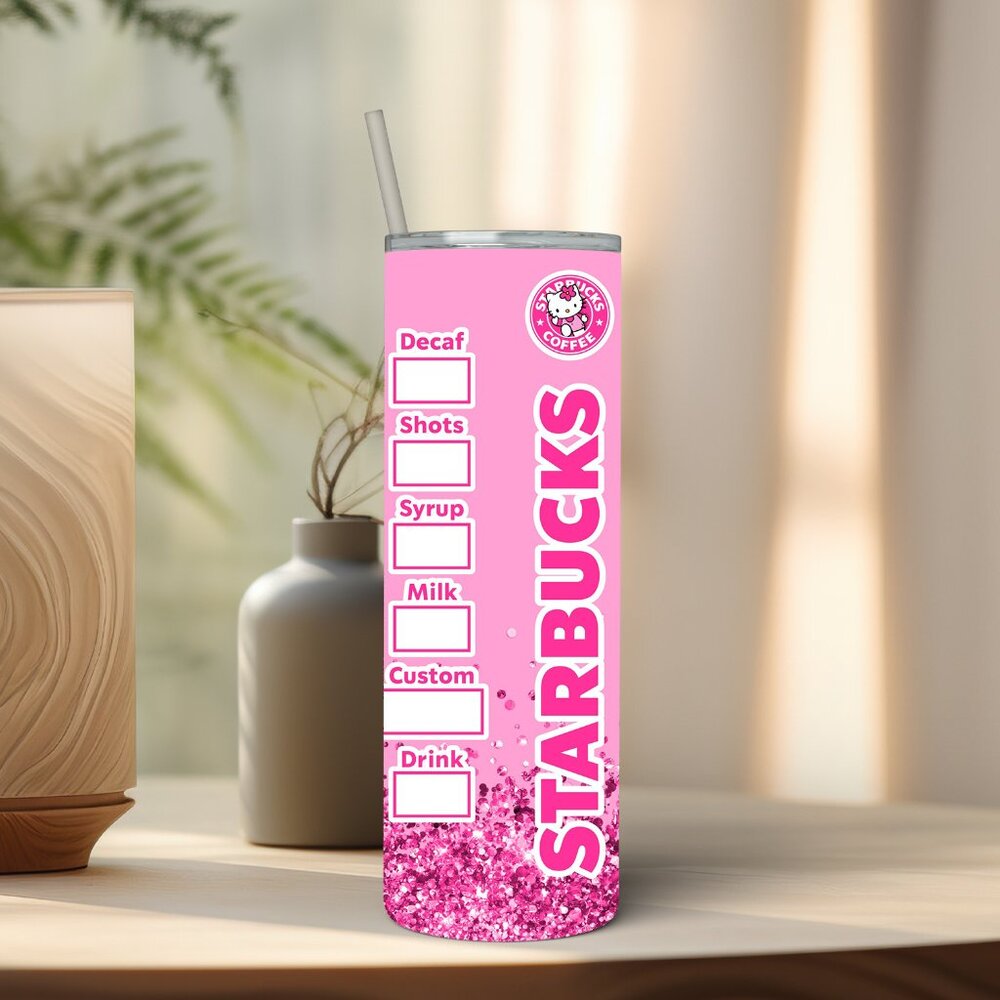 HELLO KITTY Pink Starbucks Coffee Tumbler - 20 oz skinny straight tumbler - Picture 5 of 5